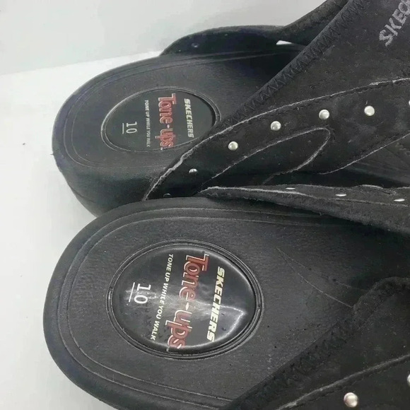 Womens Black Skechers Tone Up Sandals Sz 10 - Picture 4 of 5